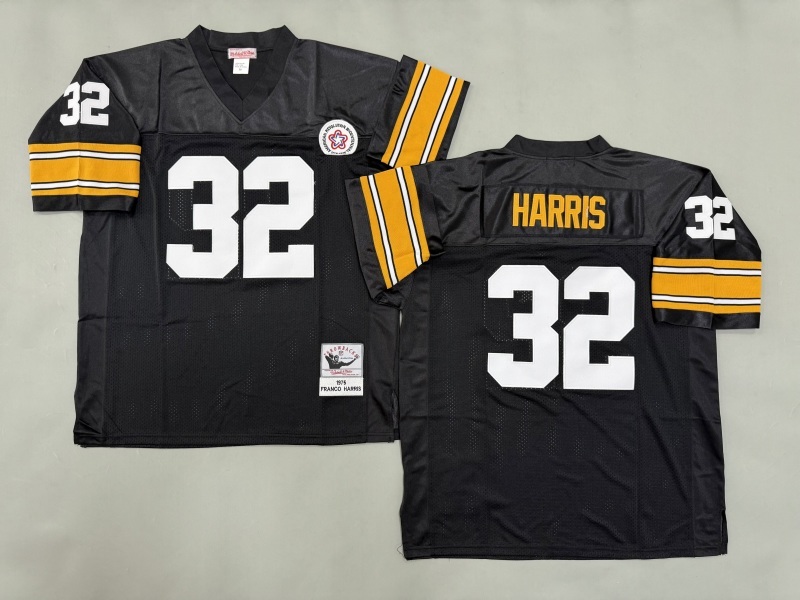 Men 2025 Pittsburgh Steelers #32 Harris black Throwback Limited NFL Jersey style 004->pittsburgh steelers->NFL Jersey